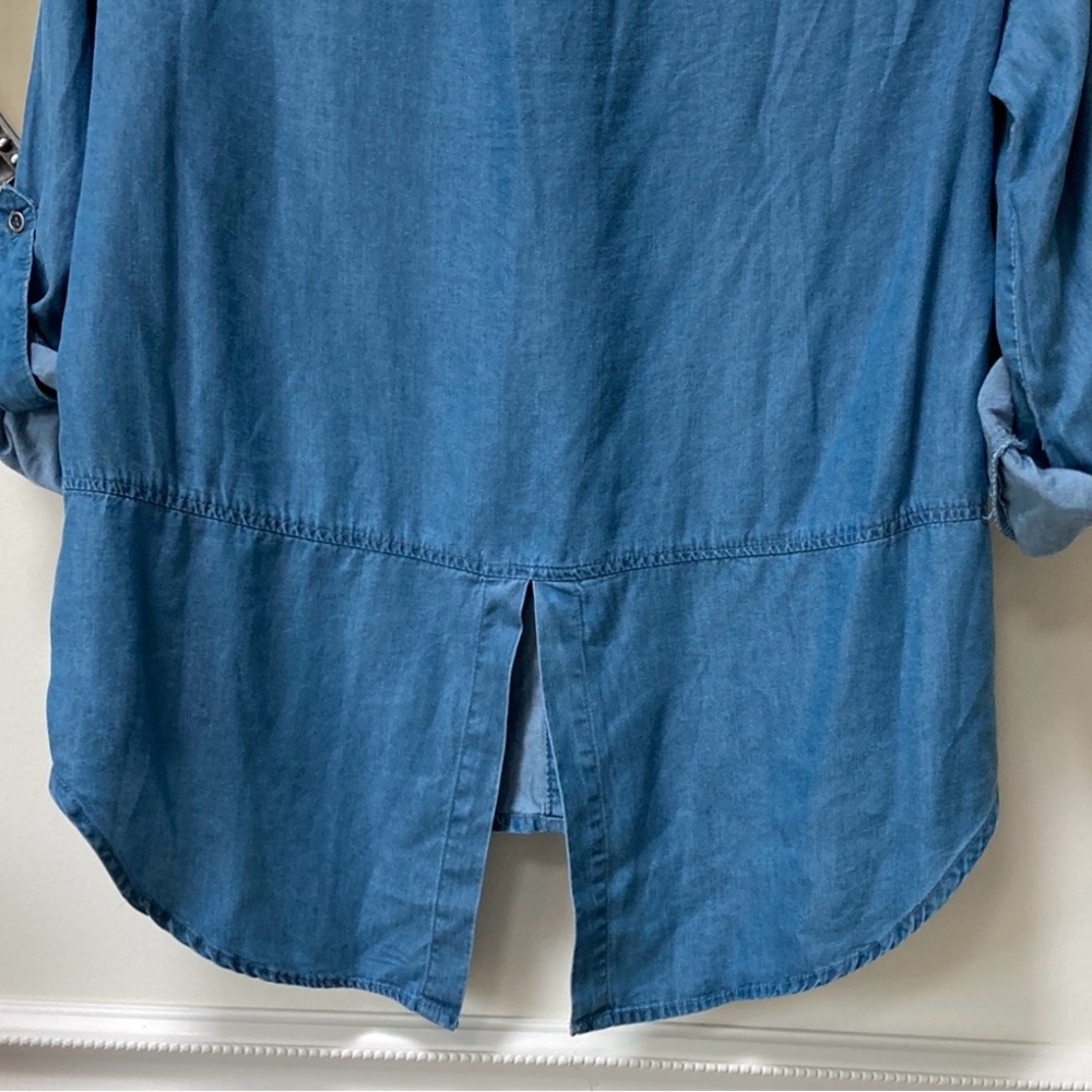 Denim Button Front Shirt Oversized XS - Picture 6 of 8